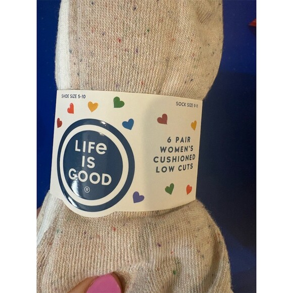 Life Is Good Womens Cushioned No-Show Socks 6-Pair Pack Love Is Love - Picture 6 of 8